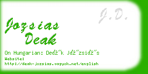 jozsias deak business card